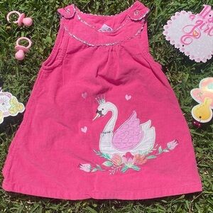 Girls dress swan embroidered